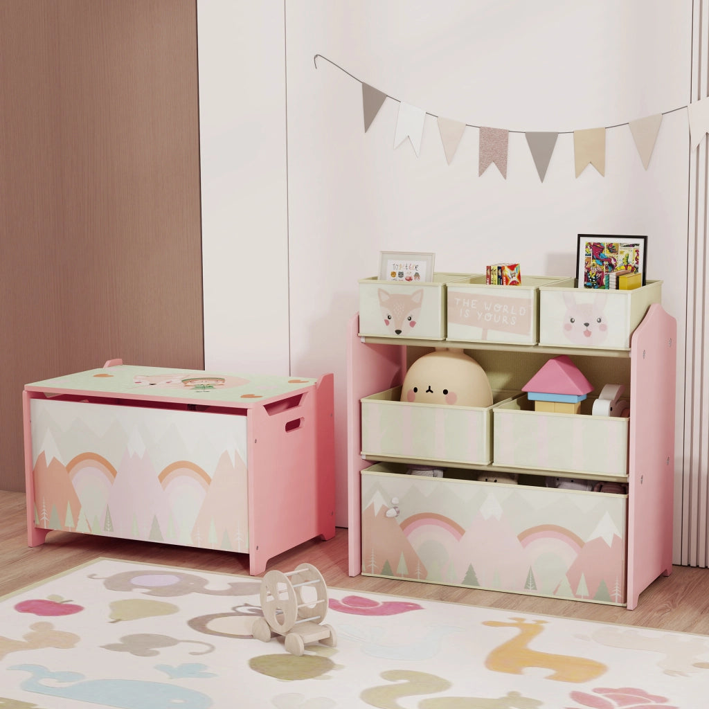 Libreria Bambini con Contenitori ¨C Zephmum ¨C 63x30x66cm Rosa