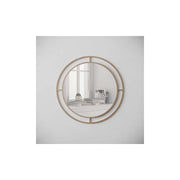 Specchio rotondo con doppia cornice Bubble in metallo colore oro