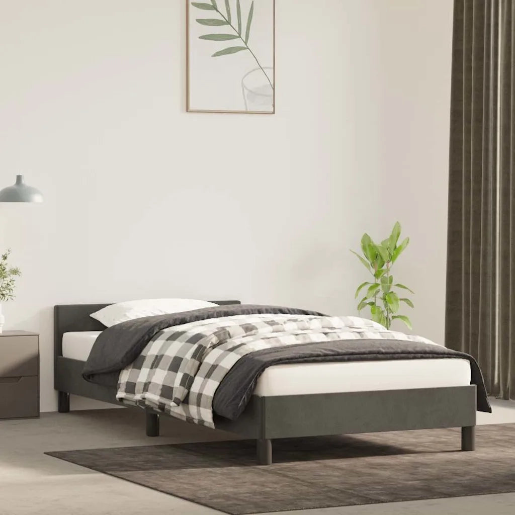 Giroletto senza Materasso Grigio Scuro 90x200 cm Velluto 347550