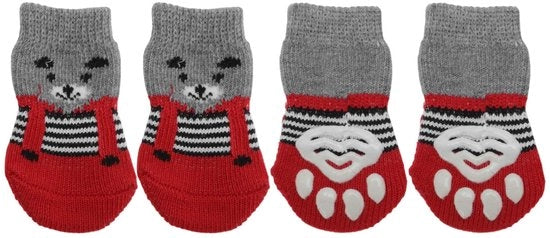Set di protezioni per zampe di cane antiscivolo in silicone - 4 pezzi - Materiale polyester - Misura S (6 x 2,5 cm)