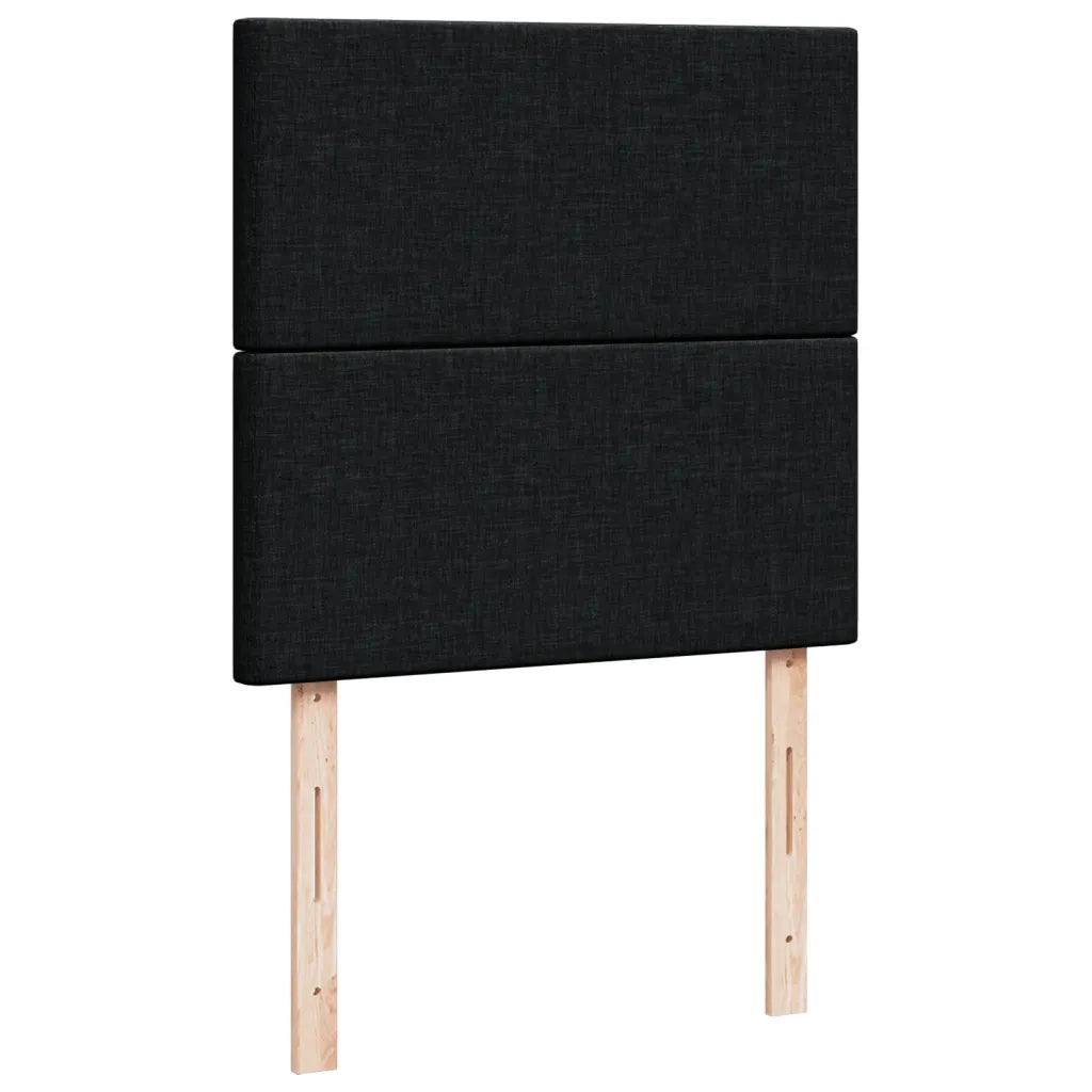 Giroletto a Molle con Materasso Nero 90x200 cm in Tessuto 3293458