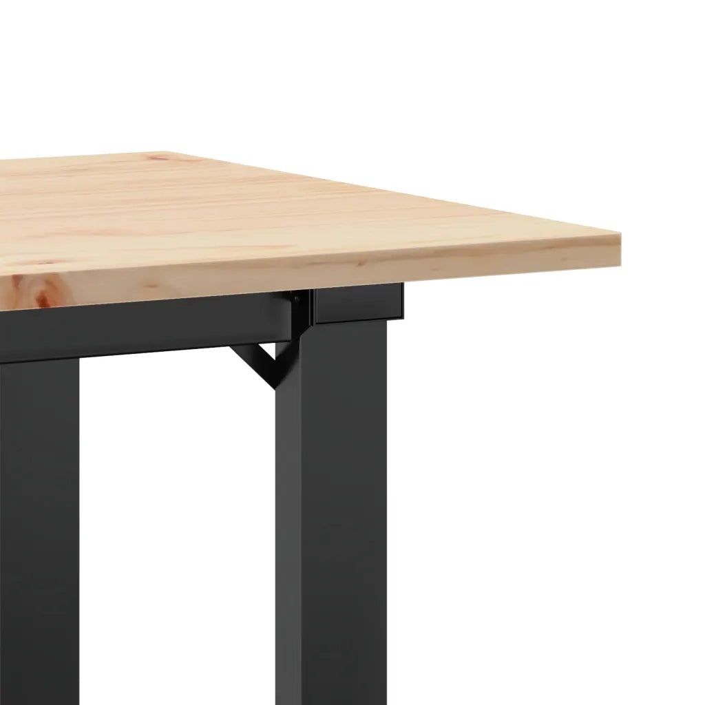 Tavolino da Salotto Telaio a O 90x40x45cm Legno Pino e Acciaio