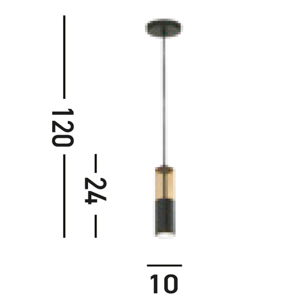 Sospensione Moderna Merrygold Acciaio Nero Ambra 1 Luce Gu10