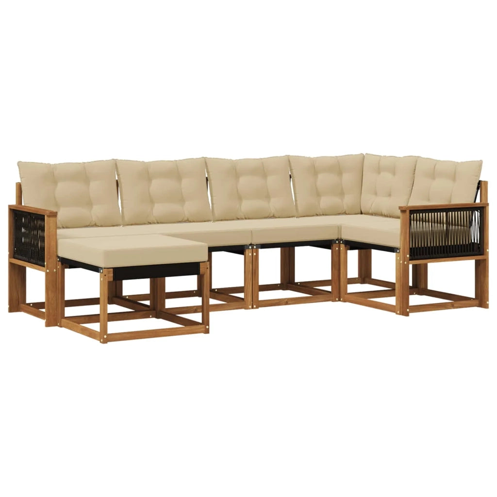 Set di divani da esterno 6 pz Naturale e Beige 3382065