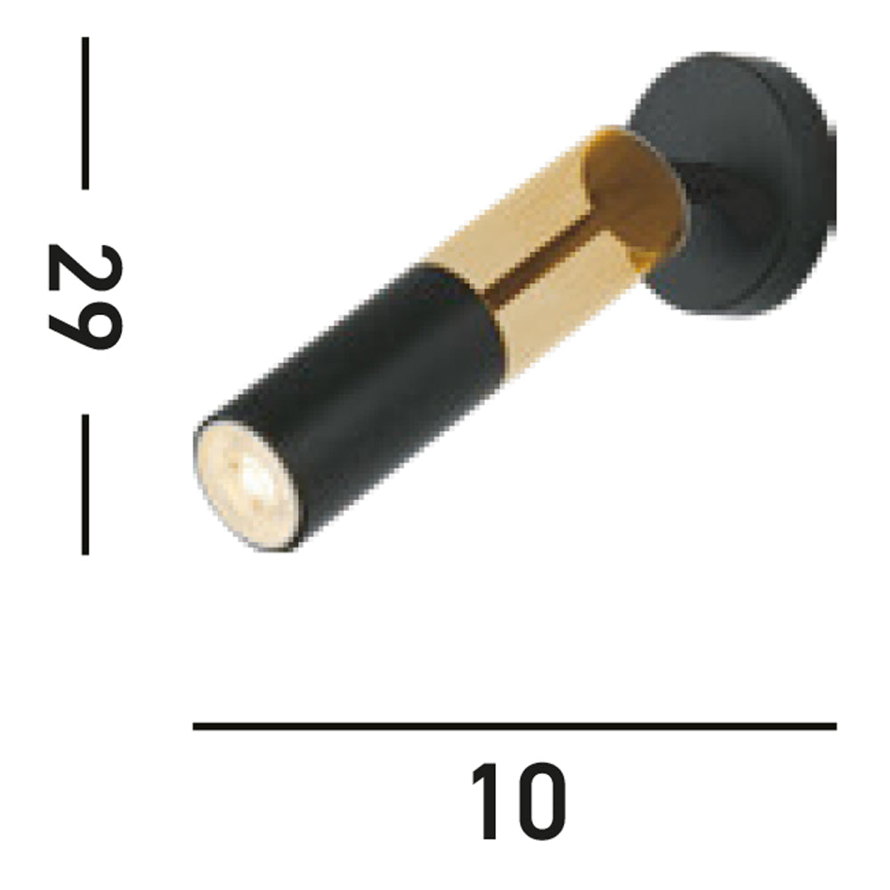 Applique Moderna Merrygold Acciaio Nero Ambra 1 Luce Gu10