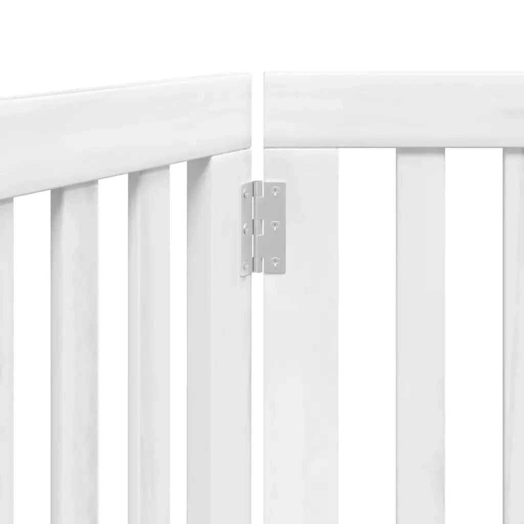Cancello per Cani Pieghevole 3 Pannelli Bianco 150 cm Pioppo CFW5542464