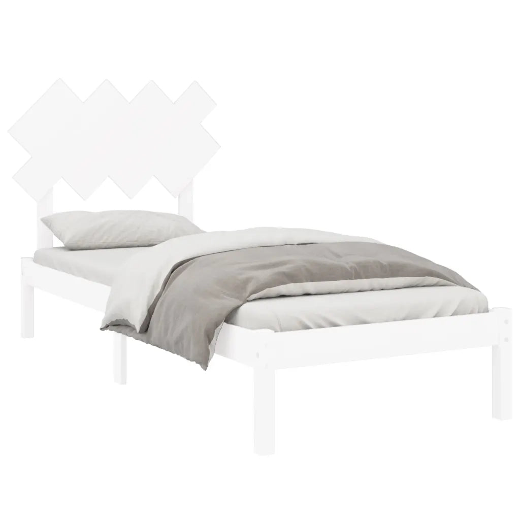 Giroletto-Struttura Letto Bianco 90x200 cm in Legno Massello 513869