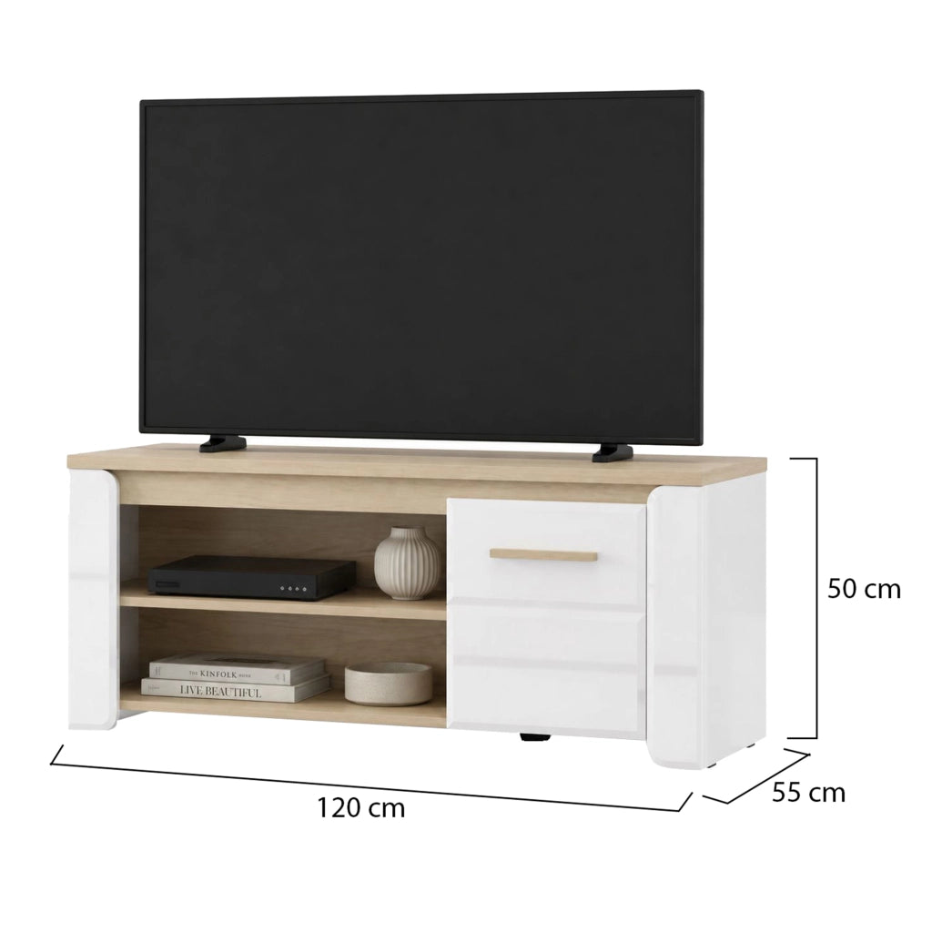 Niella, Tavolino da Salotto con Piedini, 120x55x50h cm Marrone Rovere