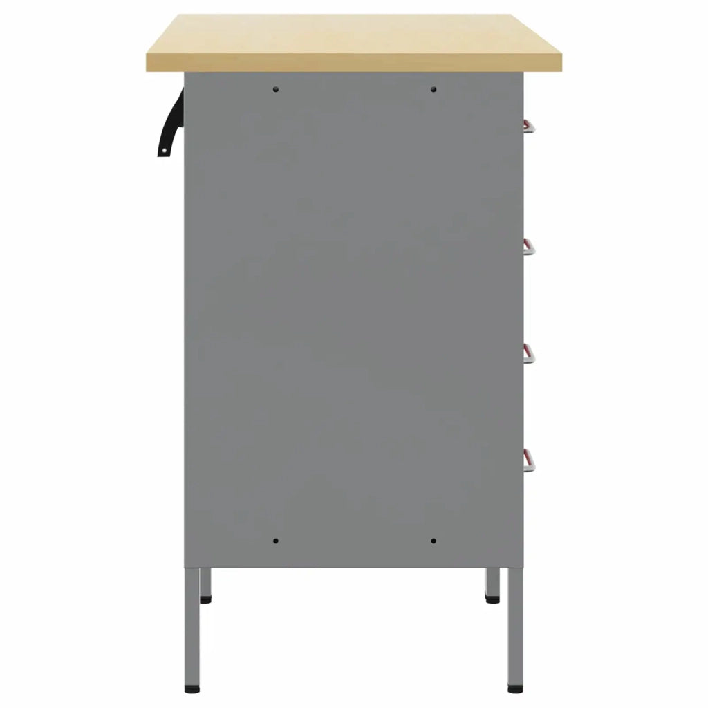 Mobile da lavoro 2 pcs Rosso e Grigio 100 x 55 x 85 cm 3321365
