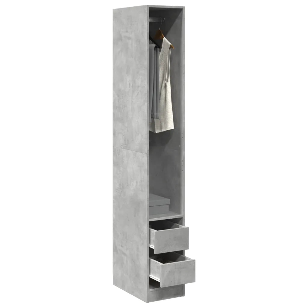 Armadio Grigio Cemento 30x50x200 cm in Legno Multistrato CFW1650683