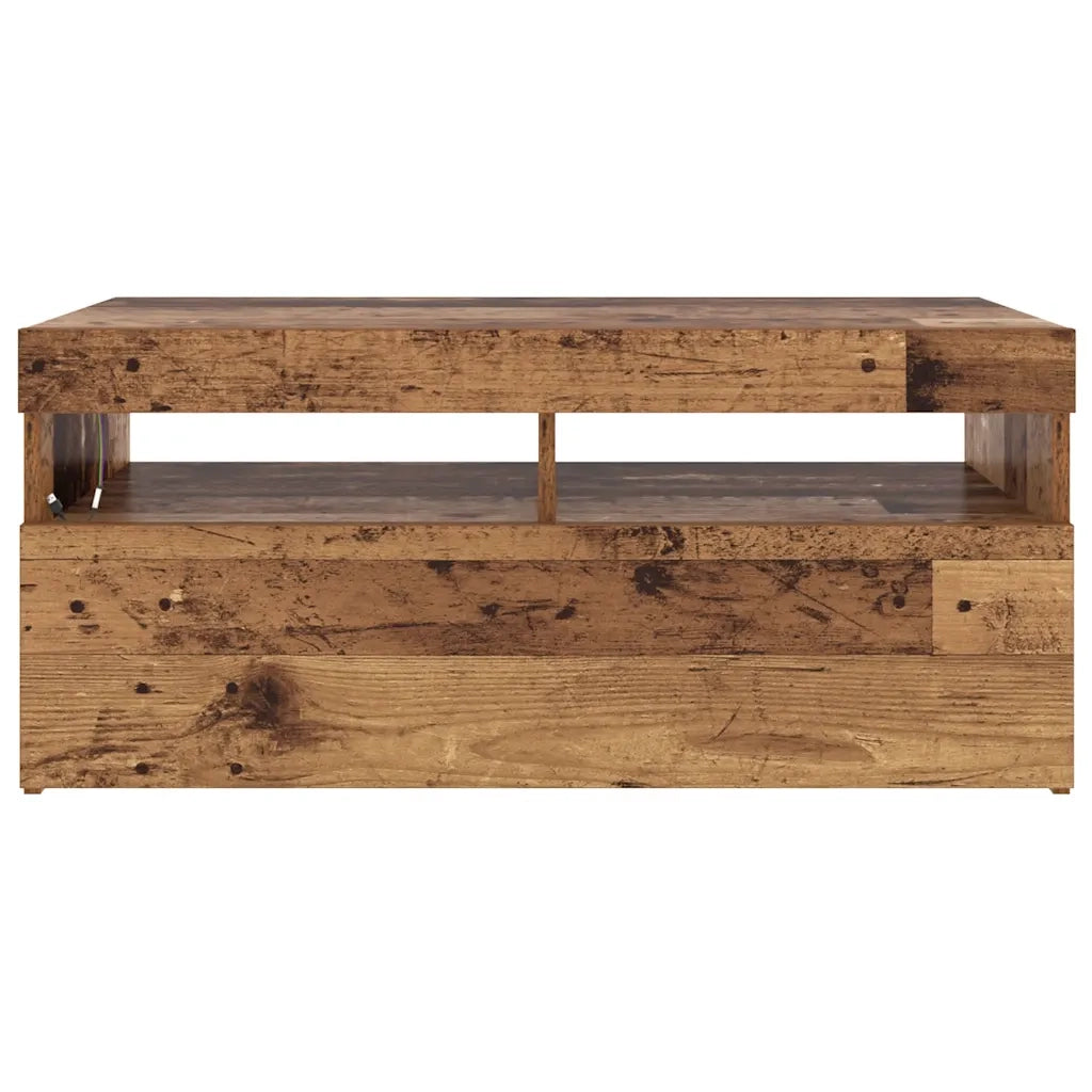 Mobile Porta TV con LED Legno Antico 90x35x40 cm Multistrato 856307