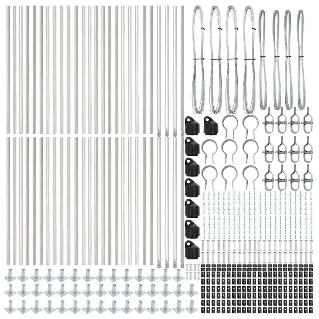 Palo della recinzione 52 pcs Grigio 3,2 x 3,2 x 110 cm 3350262