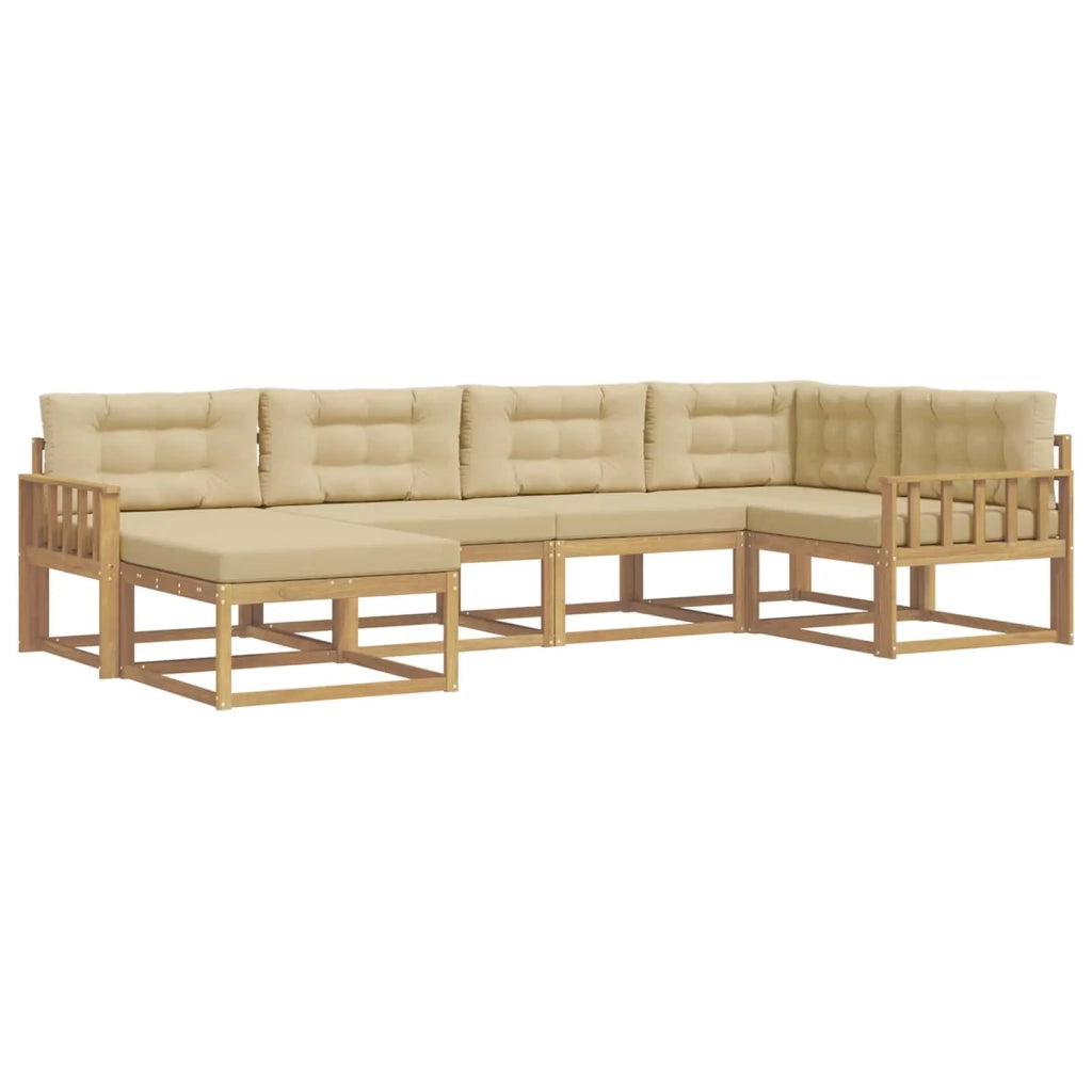Set di divani da esterno 5 pcs Bianco e Beige Poliestere 3386687