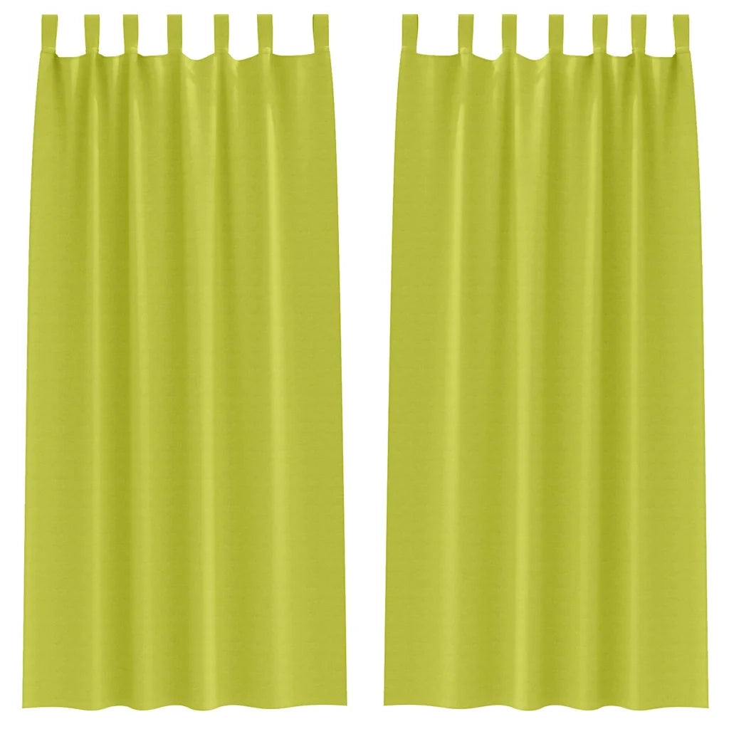 vidaXL Tende con tende 2 pcs Mela verde Poliestere