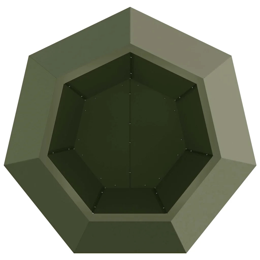 Fioriera 2 pcs Verde oliva 75 x 75 x 60 cm Acciaio