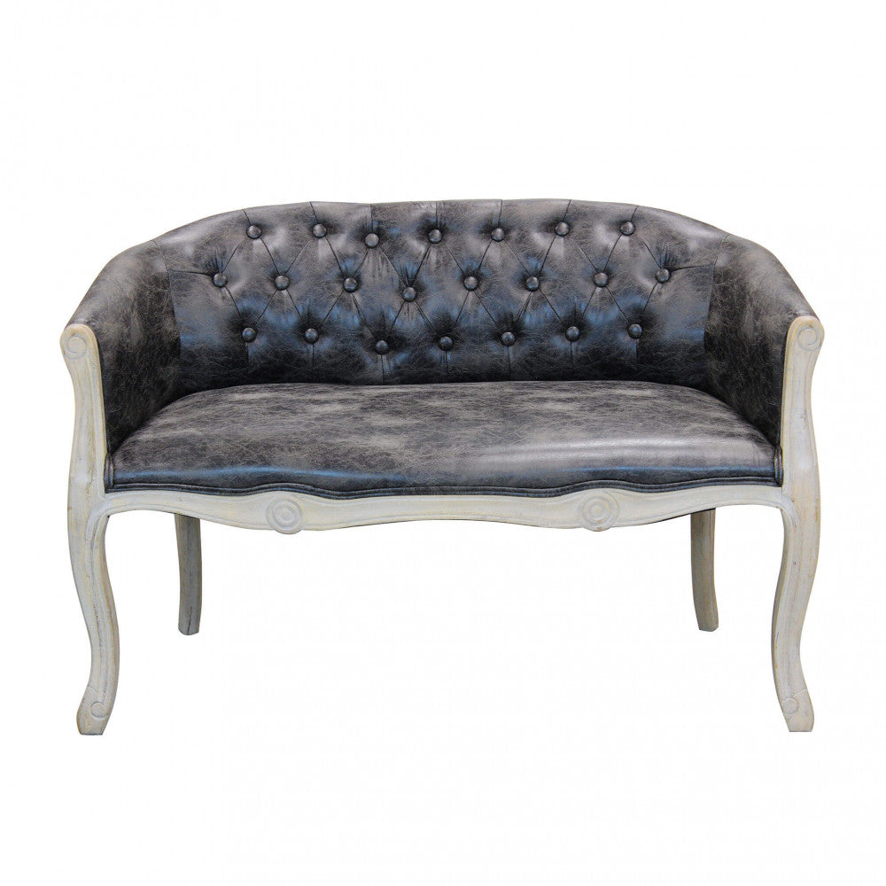 Divano Coleman 107x61x70 h cm in Similpelle Grigio scuro