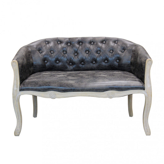 Divano Coleman 107x61x70 h cm in Similpelle Grigio scuro