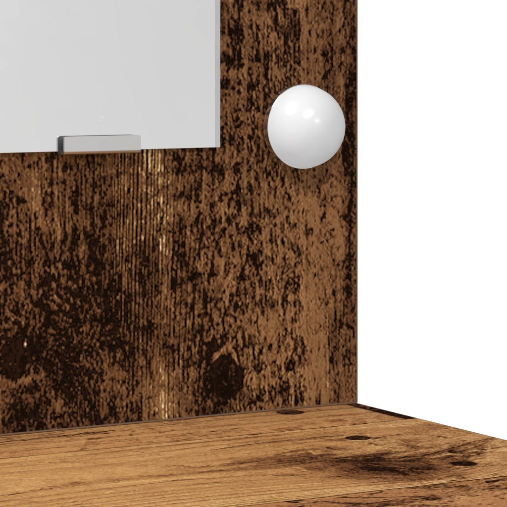 Set da Toeletta a 3 Pezzi in Legno Invecchiato