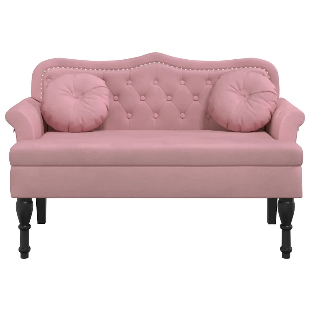 Panca con Cuscini Rosa 120,5x65x75 cm in Velluto CFW4392860