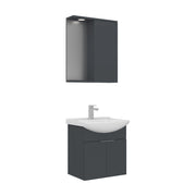 Set mobile lavabo con specchio (2 pezzi) "Purus 55" - 55 x 50 x 58 cm - Antracite opaco