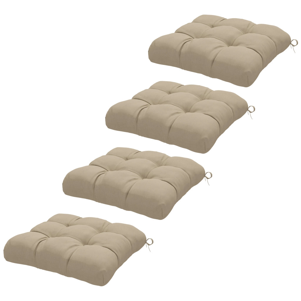 Cuscini da giardino per sedie ¨C zephmum ¨C 4 pezzi, 48x48 cm, kaki, con imbottitura 10 cm e cinghie