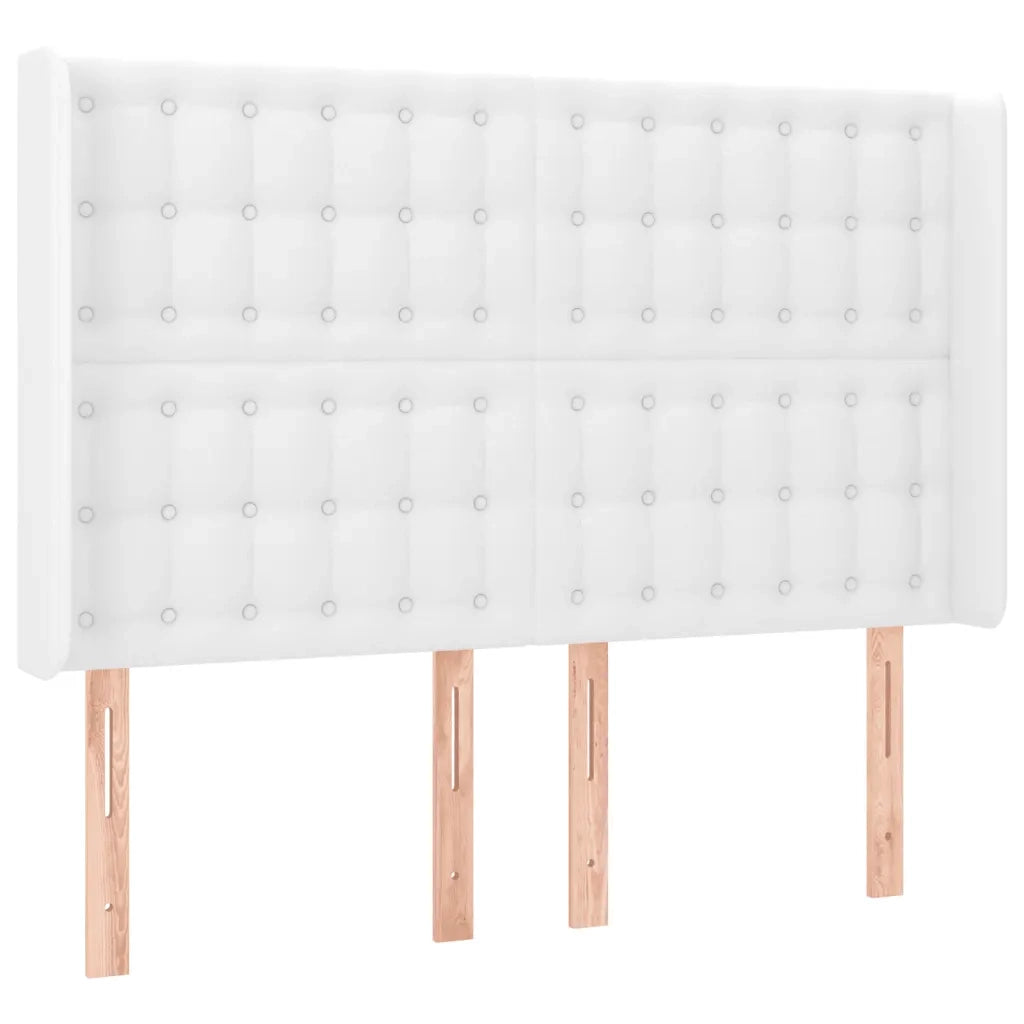 Testiera a LED Bianco 147x16x118/128 cm in Similpelle 3124139