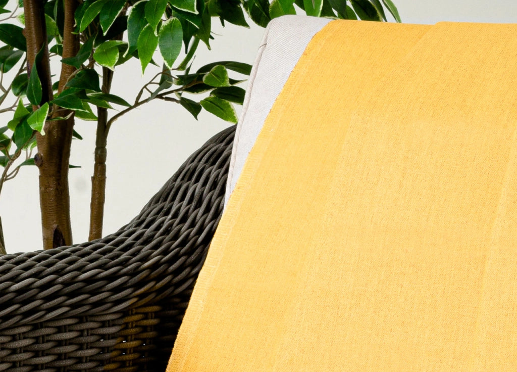 Telo Arredo Granfoulard Copritutto Cotone Made Italy Vari Disegni Arredatutto Copriletto Multiuso - 2 Piazze - Tinta Unita Giallo
