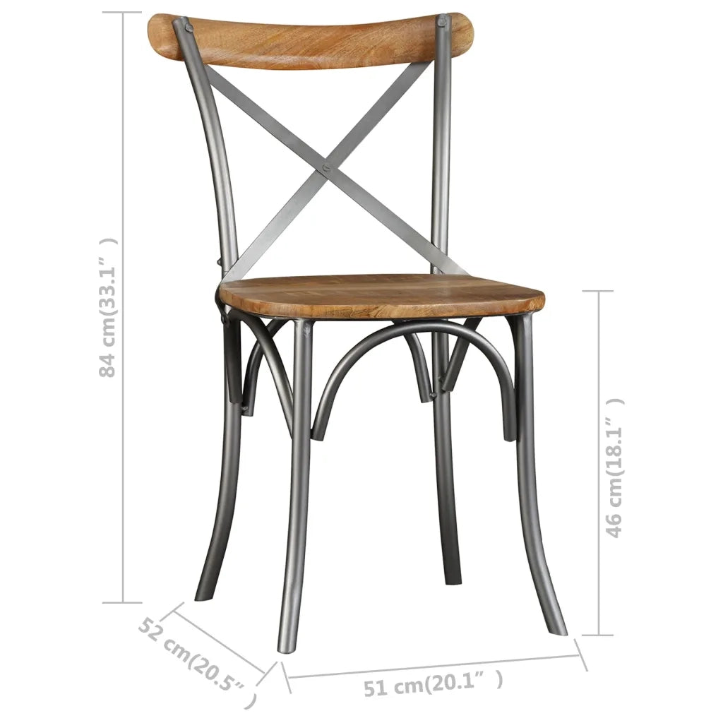 Sgabelli da Bar 2 pz in Legno Massello di Mango cod mxl 5734