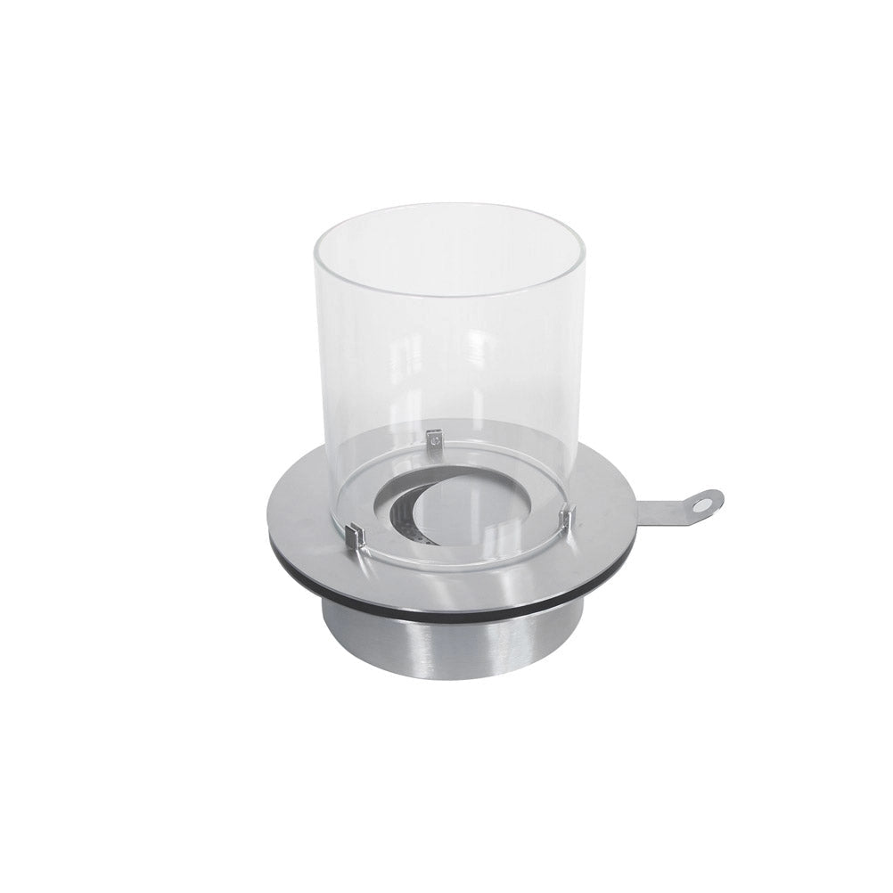 Bruciatore Rotondo per Camino a Bioetanolo Ø35x36 cm 3 lt con Vetro in Acciaio Inox