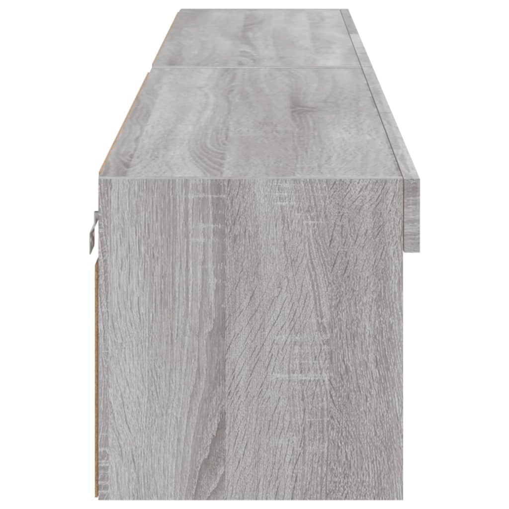 Mobile TV multimediale scaffale TV credenza mobile TV per sala da pranzo soggiorno camera da letto con luci LED 2 pezzi Sonoma 100 x 30 x 30 cm grigio 02_0028880