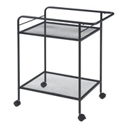 Carrello di servizio mobile contenitore per cucina/soggiorno Hole con 2 ripiani 72 x 62 x 45 cm metallo nero 03_0009223
