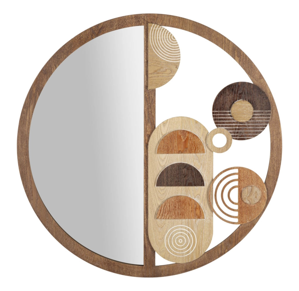 Specchio da Muro Block 80x3x80 cm in MDF e Specchio Multicolor