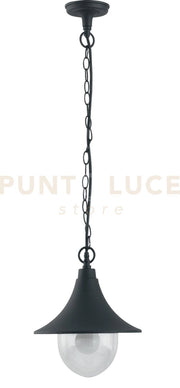 SOSPENSIONE PAVIA NEROA 1 LUCE ATTACCO E27 IP44 26X98CM IN ALLUMINIO
