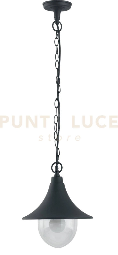 SOSPENSIONE PAVIA NEROA 1 LUCE ATTACCO E27 IP44 26X98CM IN ALLUMINIO