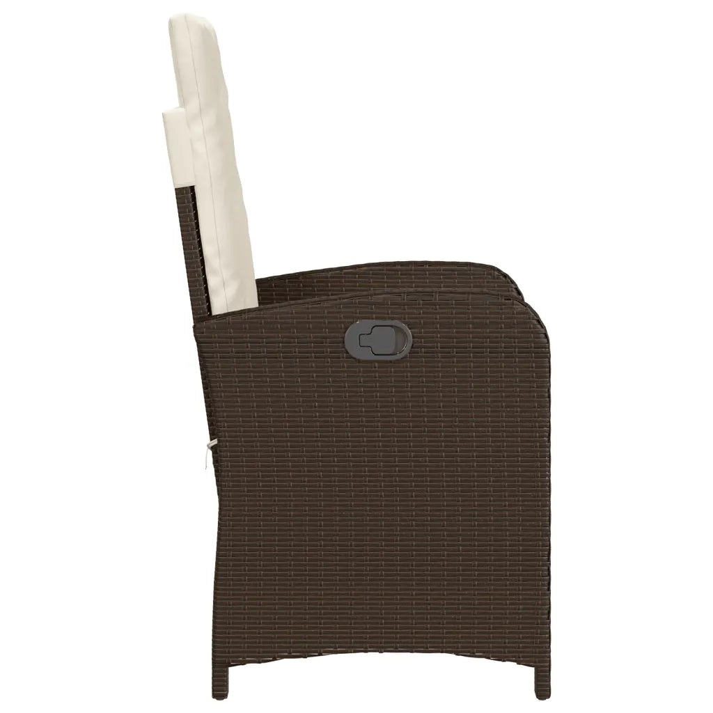 Sedie Reclinabili Giardino 2 pz | Sedie da Esterno con Cuscini Marrone Polyrattan