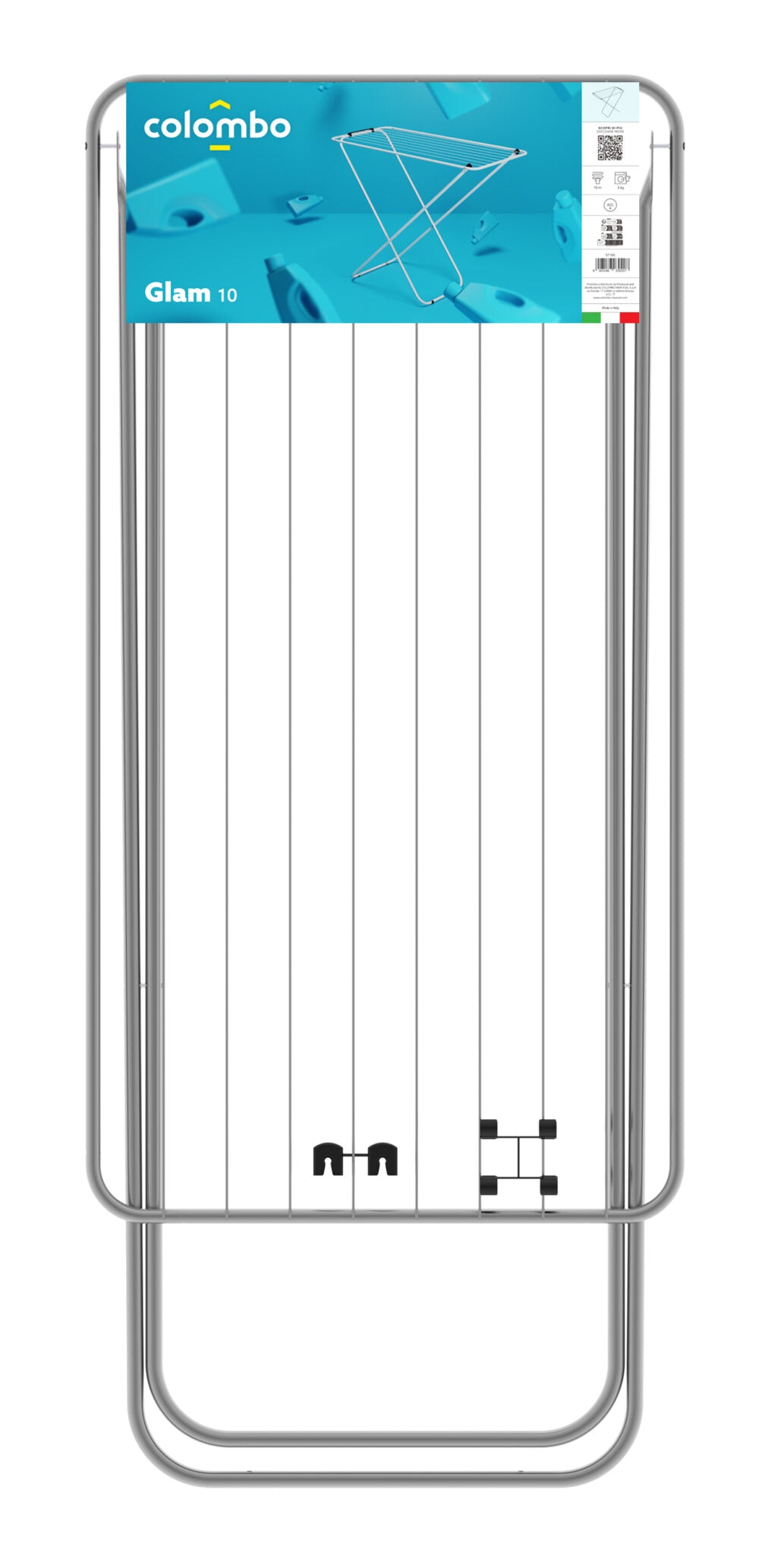 Stendino Stendibiancheria in acciaio 105x90x55 cm Salvaspazio COLOMBO GLAM 10