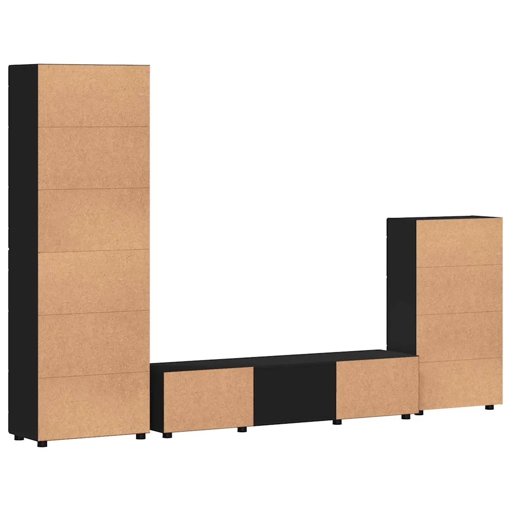 Set mobile TV con cassetto FLORIN 3 pcs Nero Legno multistrato 3397975