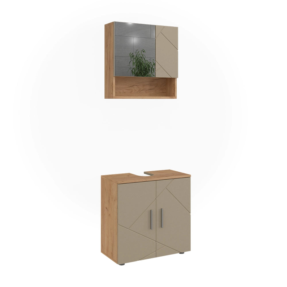 Vicco Set di mobili da bagno Quercia dorata 2 parti