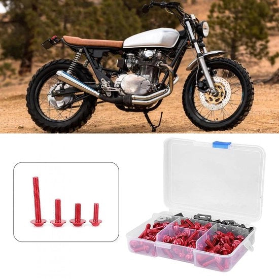Biciclette da Motocross - 177 Pezzi - Alluminio - Viti M5/M6 - Adatto per Biciclette da Sport - Inclusi Clip/Anelli per Velocità - Nuovo - Viti da Motocross