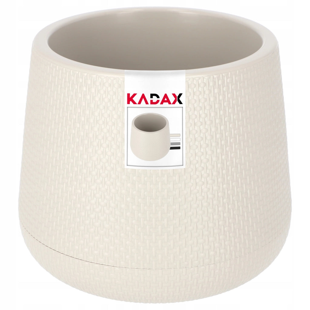 Vaso da fiori KADAX con supporto, 13 cm, coperchio in sughero, beige.