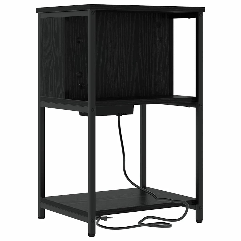 Armadio da Notte Rovere Nero 38 x 31 x 61 cm Legno multistrato 859450