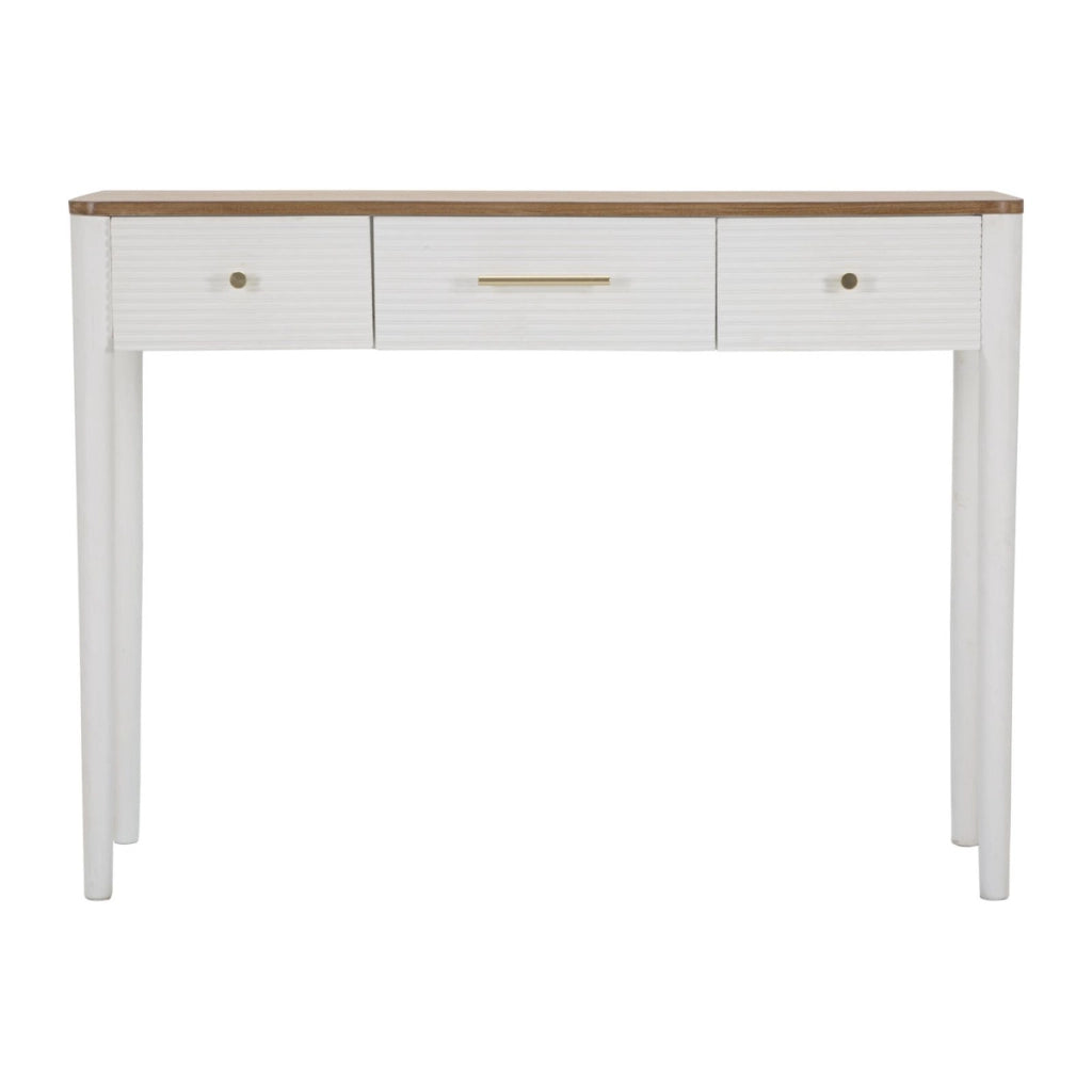 Tavolo Consolle VKH606, Bianco, Legno, 107x37x80 cm