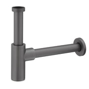 Sifone di scarico con canna tonda in acciaio e ottone gun metal | Corinto