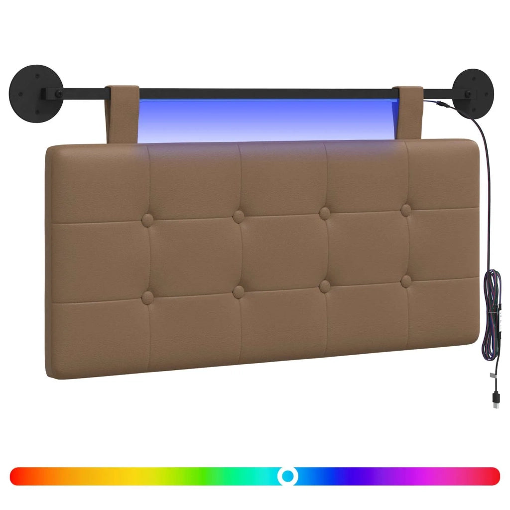 Testiera | Testata sospesa Con luce LED Cappuccino Similpelle