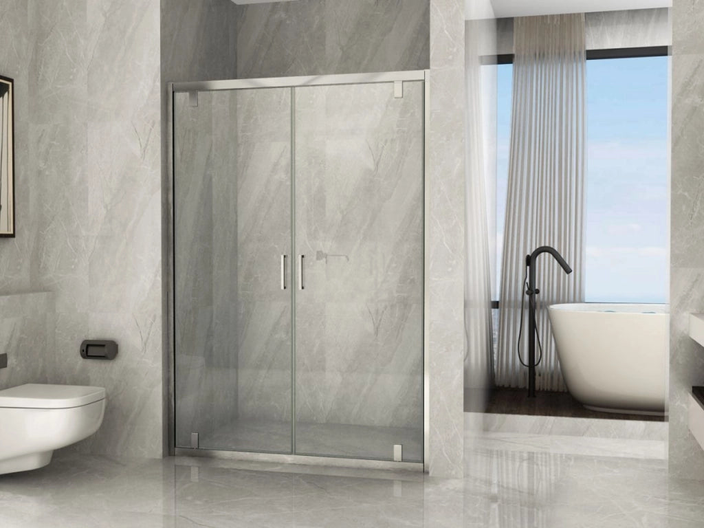 Porta doccia ingresso saloon, cristallo trasparente 6mm h190cm Doliso Poeso Trasparente 6mm,90 cm