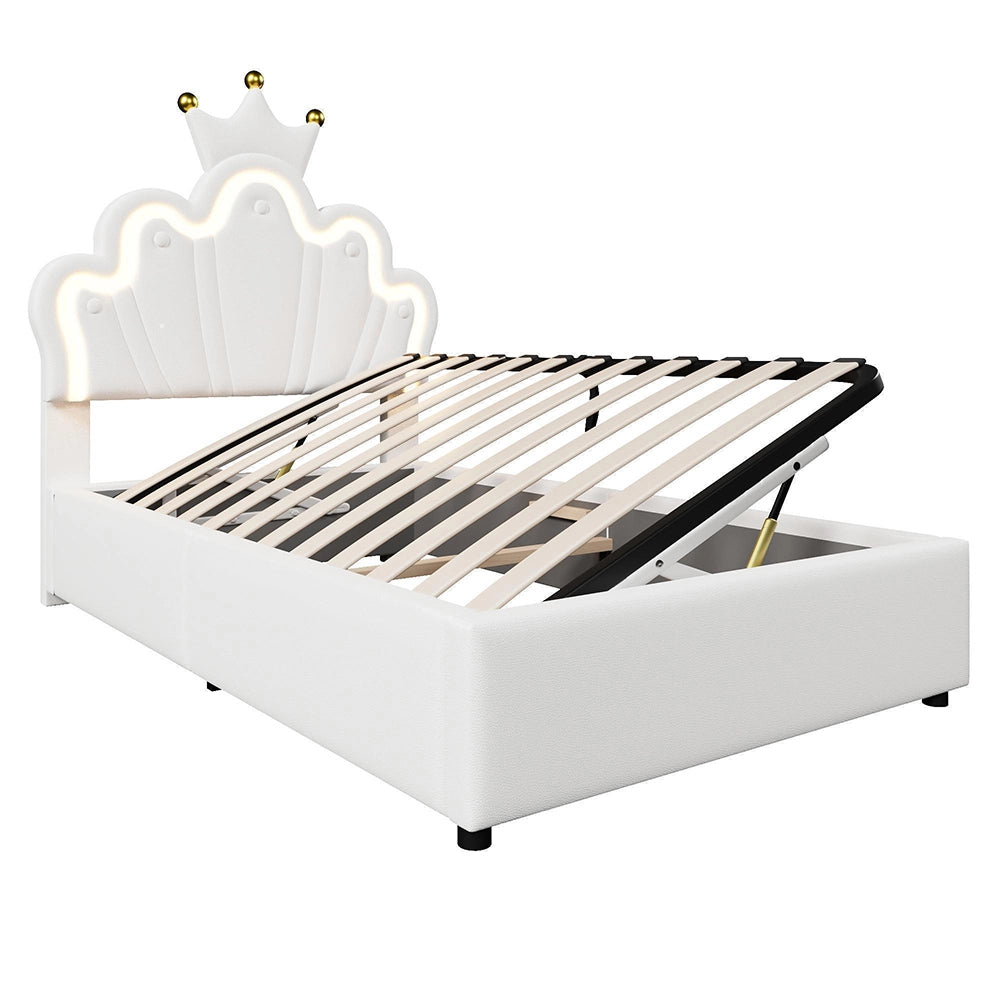 Letto principessa 90x200cm?- Xylo - corona LED bianco