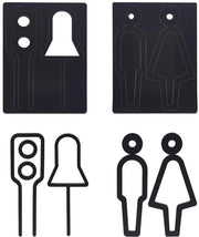 Bordi per Bagno Acrilici da Parete 2 Pezzi - Zona di Adesione Autoadesiva - Decorazione per Bagno - Nero - Dimensioni 15,8 x 11,4 cm / 17 x 13 cm - Sticker per Bagno
