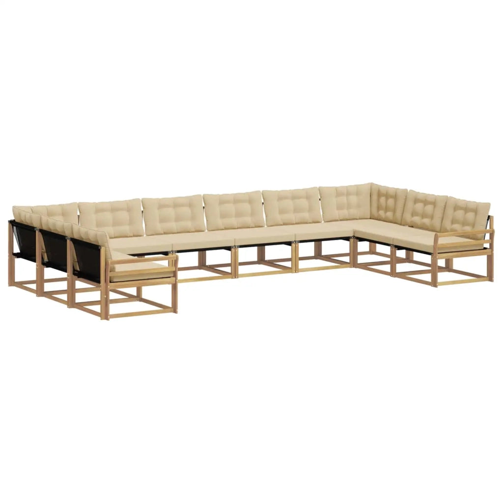Set di divani da esterno 10 pz Bianco e Beige 3389119