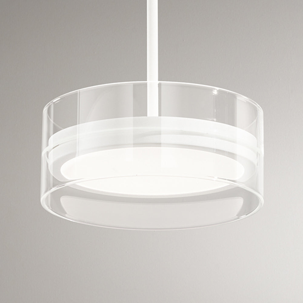 Sospensione Contemporanea Aere Metallo Bianco Vetro Led 14W 3000K