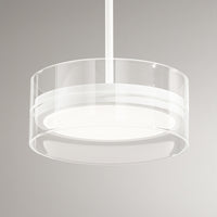 Sospensione Contemporanea Aere Metallo Bianco Vetro Led 14W 3000K